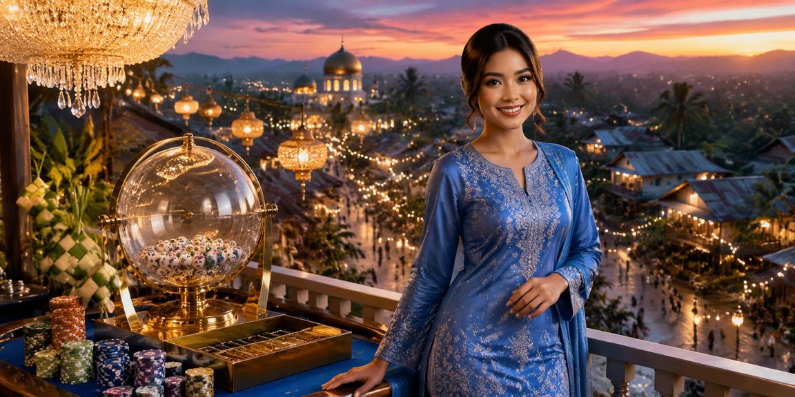 Wanita Malaysia berpakaian baju kurung menyemak promosi dan tawaran loteri dalam talian 884d